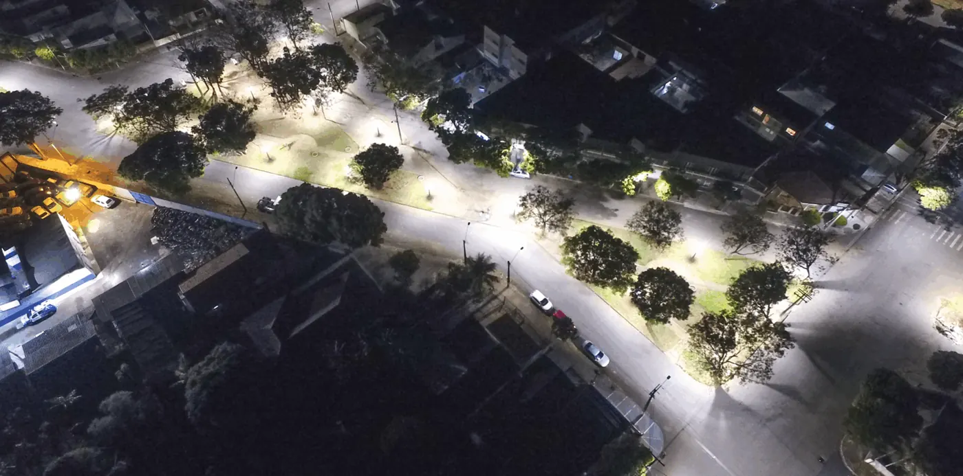 Iluminação pública LED em Colorado (PR) — foto aérea 4 de 9