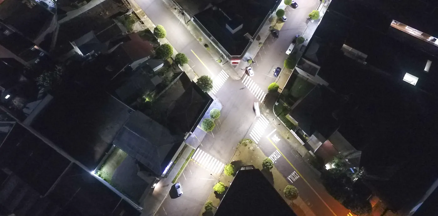 Iluminação pública LED em Goioerê (PR) — foto aérea 2 de 8