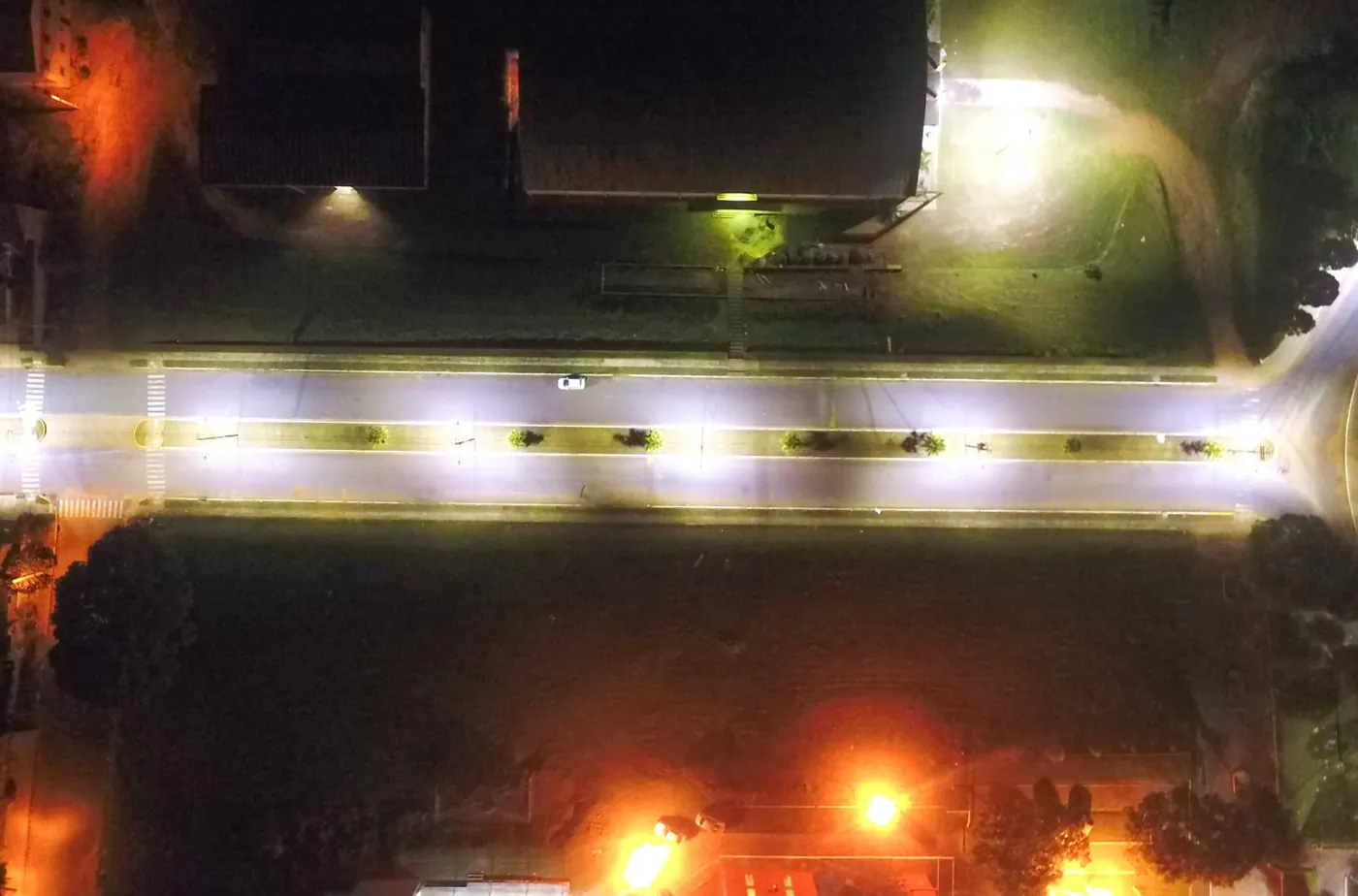 Iluminação pública LED em Maria Helena (PR) — foto aérea 2 de 3