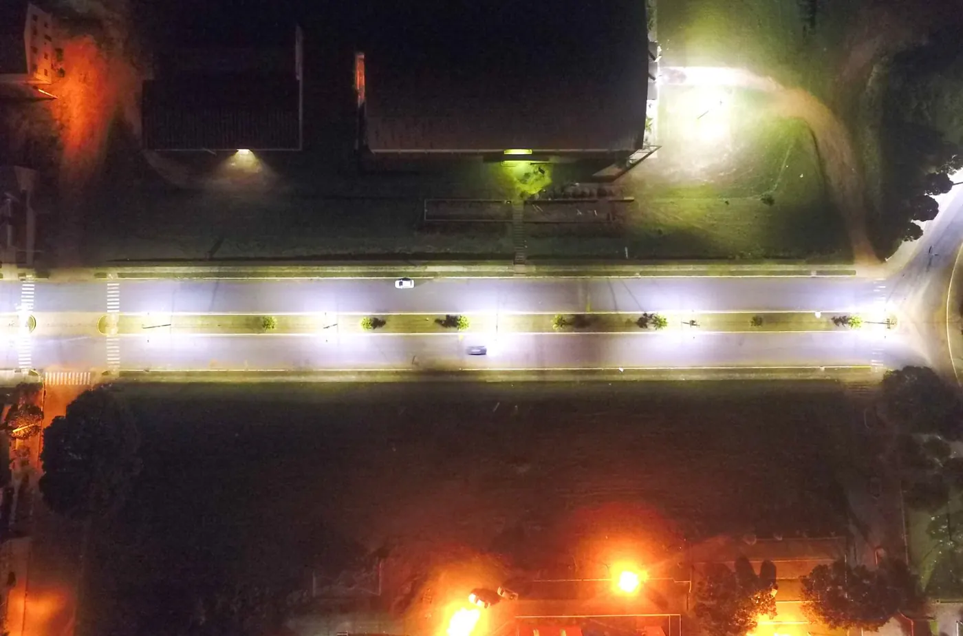 Iluminação pública LED em Maria Helena (PR) — foto aérea 3 de 3