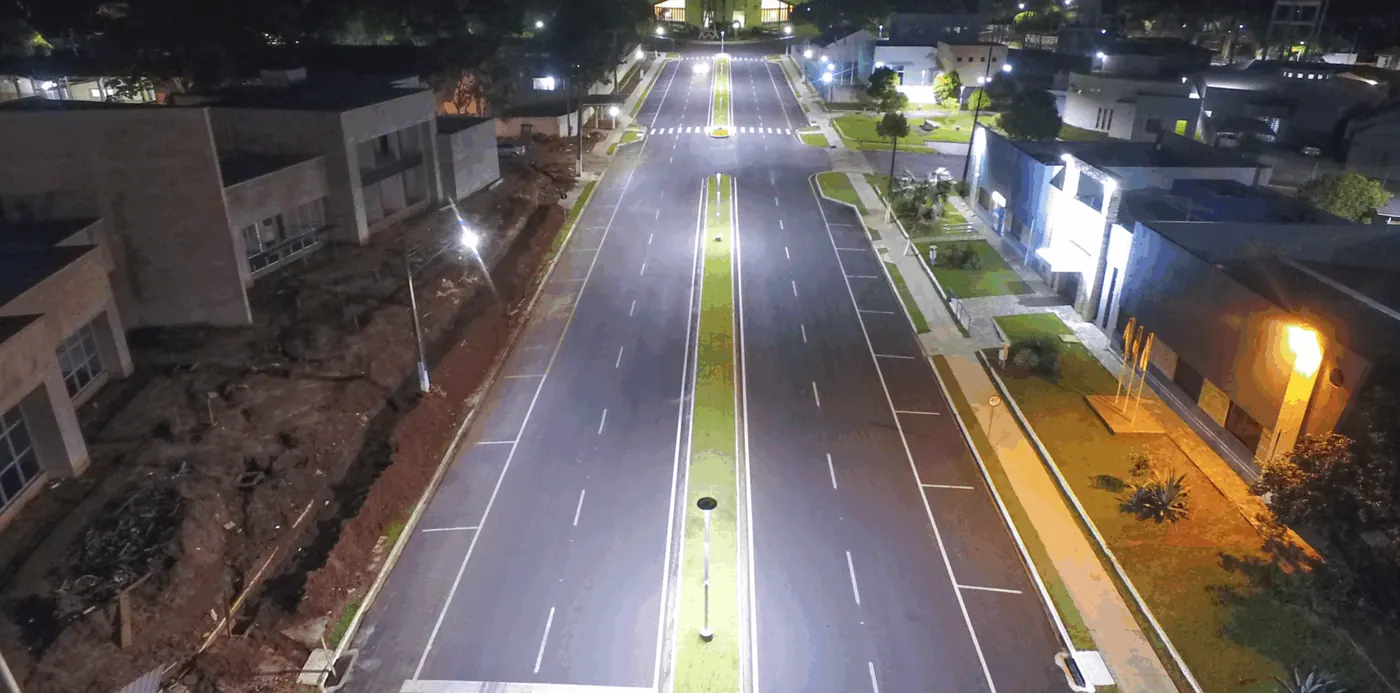 Iluminação pública LED em Pérola (PR) — foto aérea 5 de 8