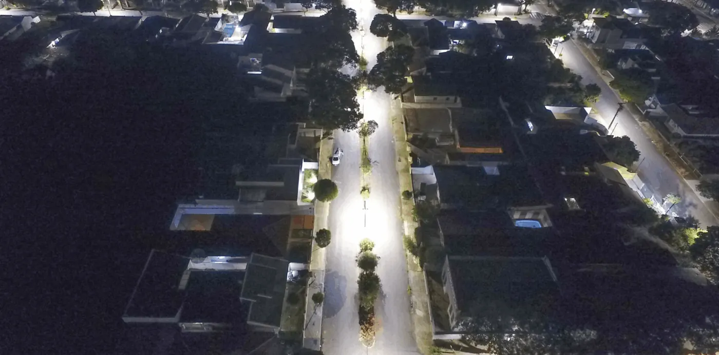Iluminação pública LED em Santa Fé (PR) — foto aérea 3 de 7