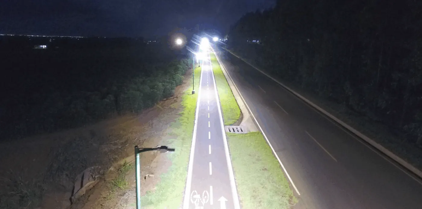 Iluminação pública LED em São Manoel do Paraná (PR) — foto aérea 5 de 9