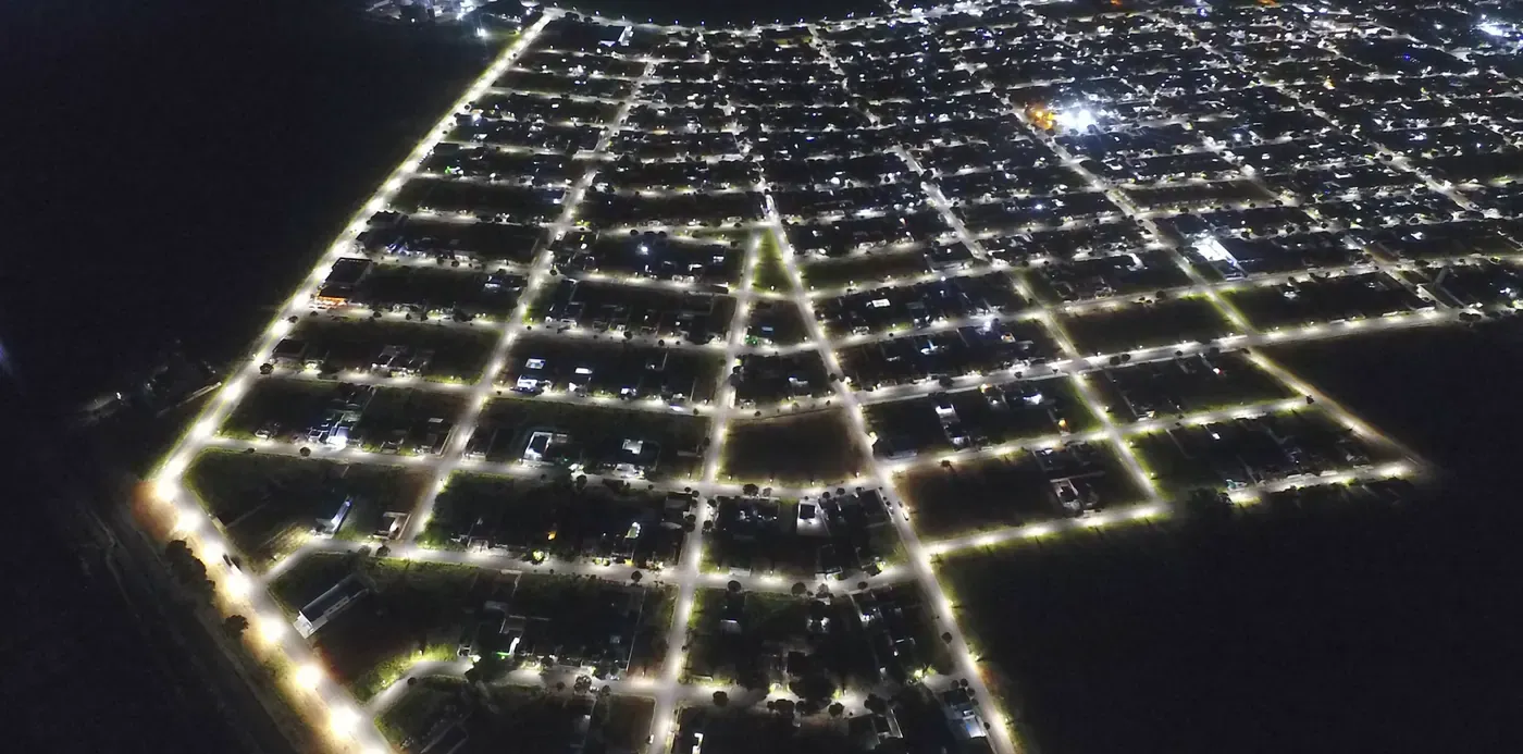 Malha viária de bairro iluminado(a) pela Projeluz — Santa Fé, PR